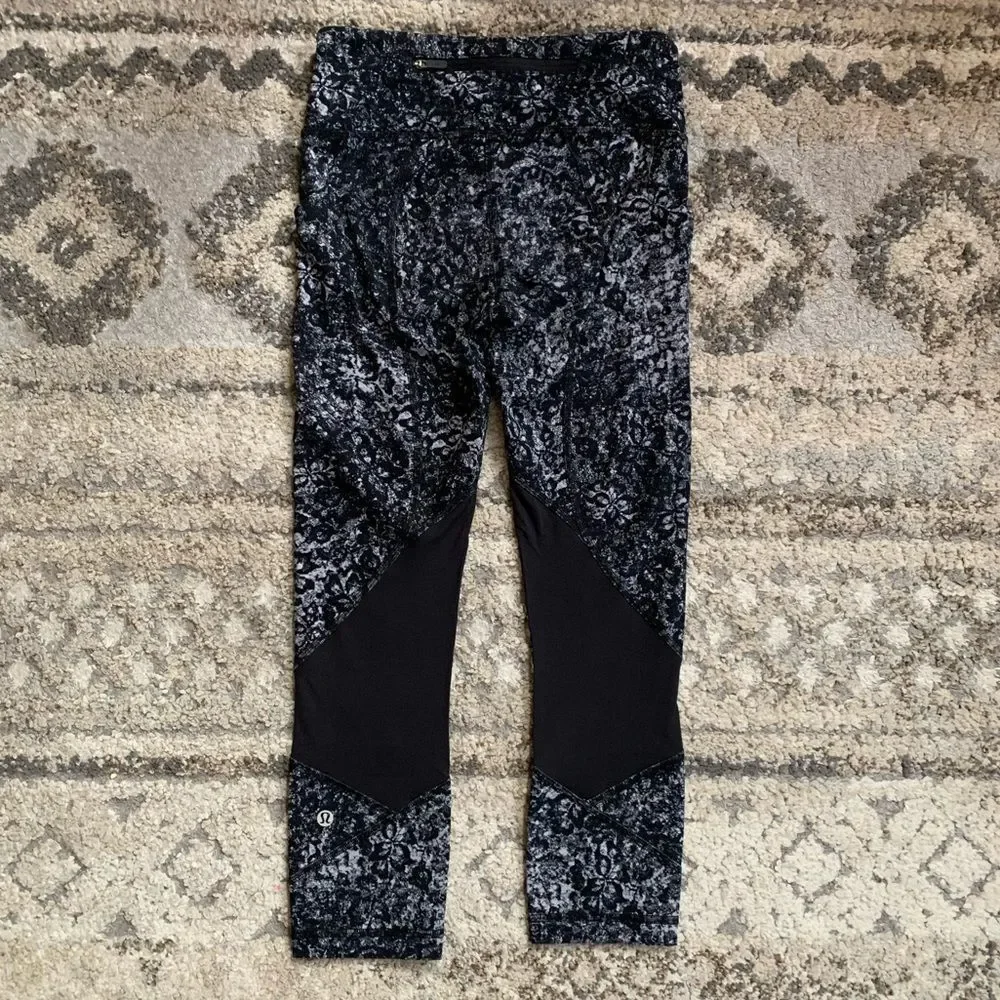 Lululemon Pace Rival Crop Achromatize Ice Grey Black Tights 2
